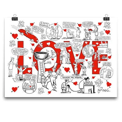 Plakat B2 z defektem - LOVE