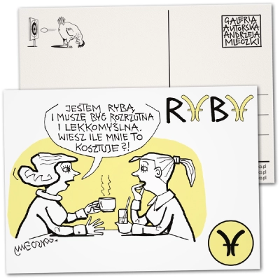 Pocztówka - Znak zodiaku - Ryby