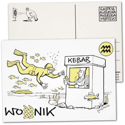 Pocztówka - Znak zodiaku - Wodnik